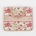 Canvas Woman Of God Floral Tote