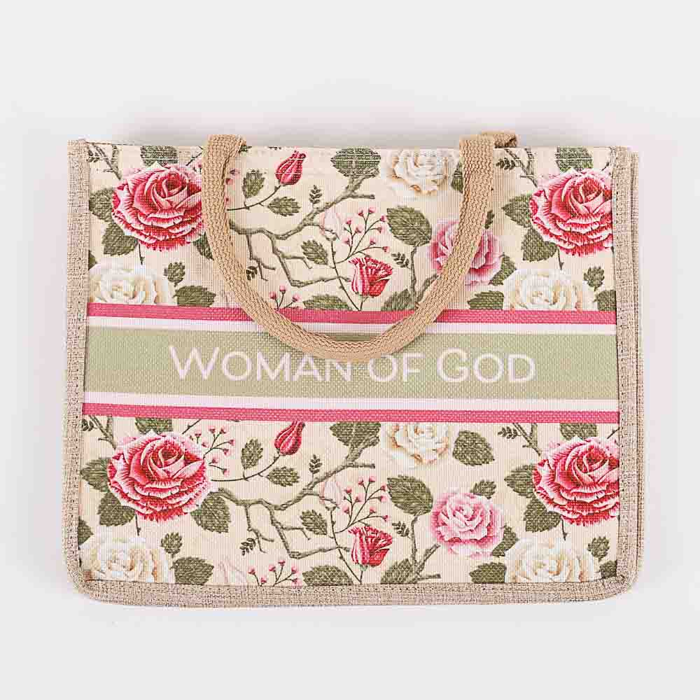 Canvas Woman Of God Floral Tote