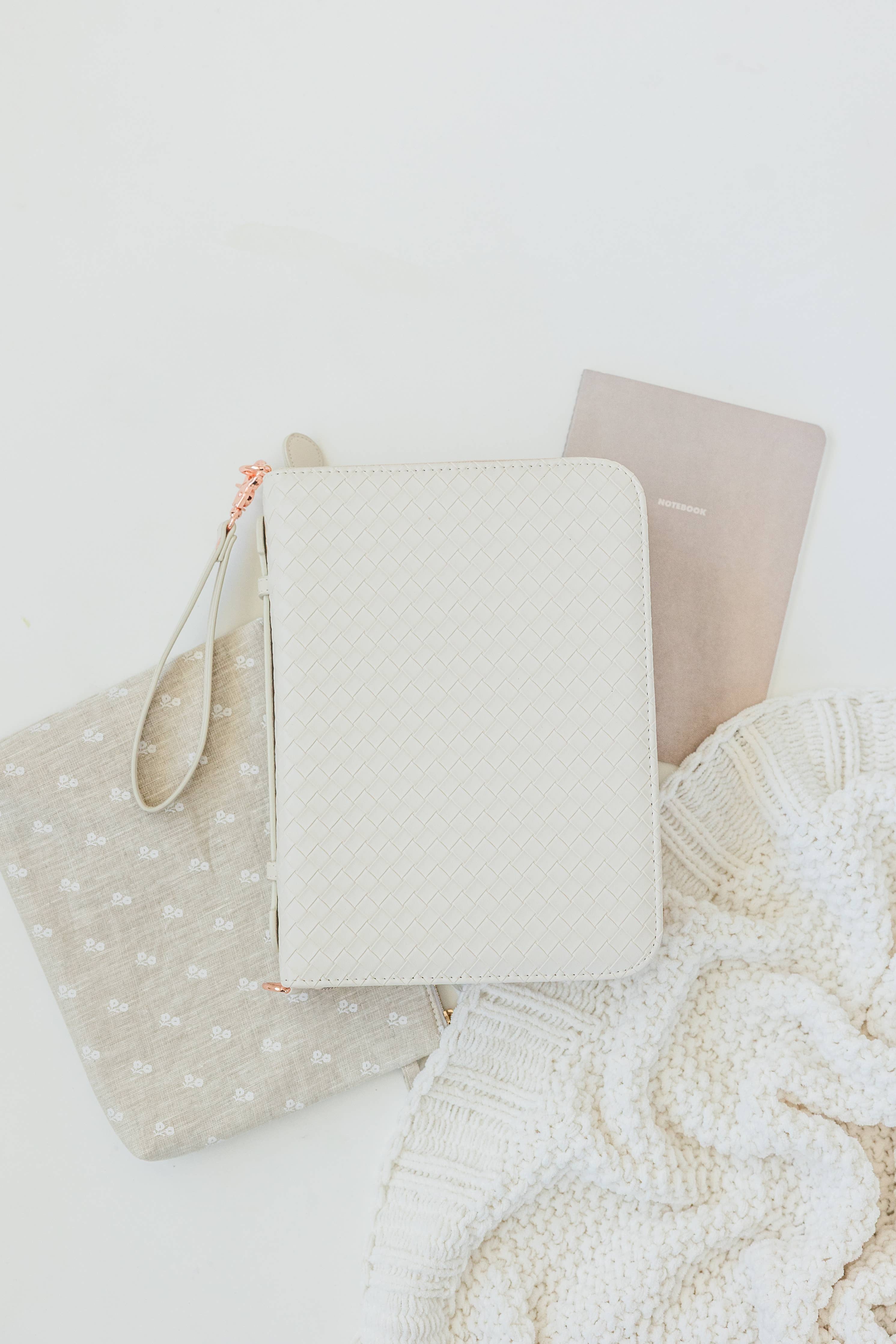 Bible Cover, Weave Bible Case, Crossbody PEARL
