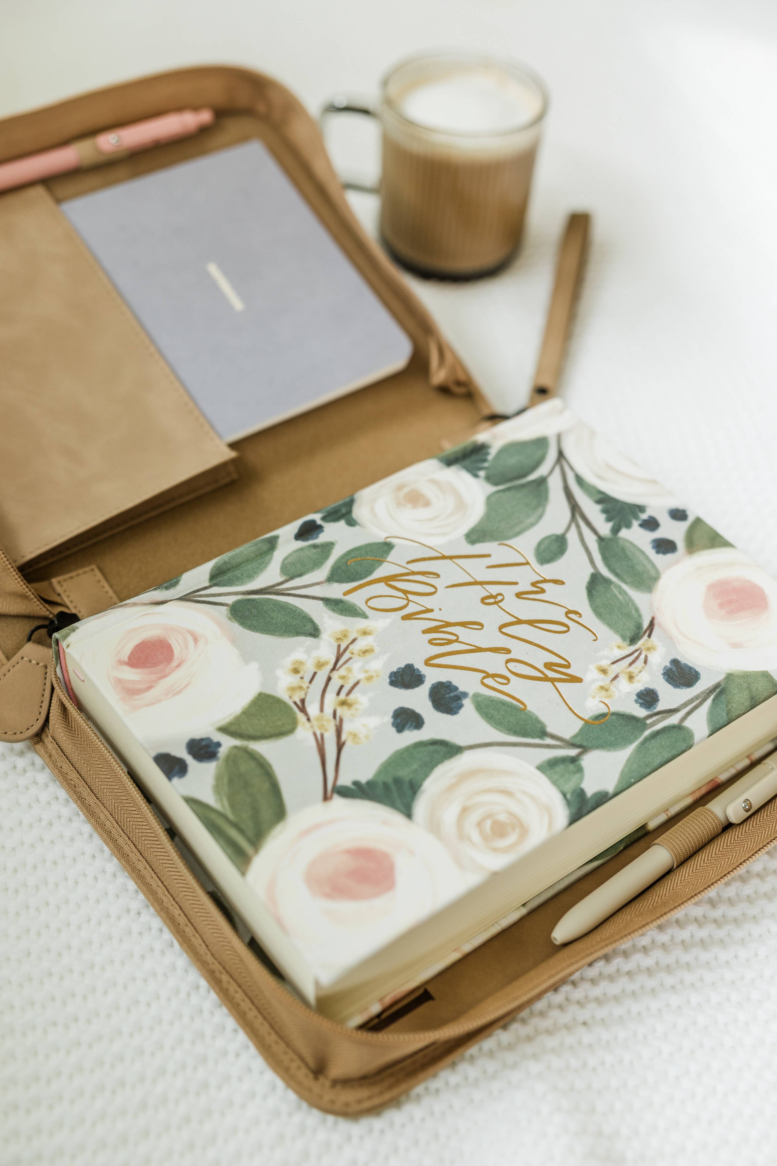 Bible Cover, Bible Case, Book Holder, Floral, Debossed