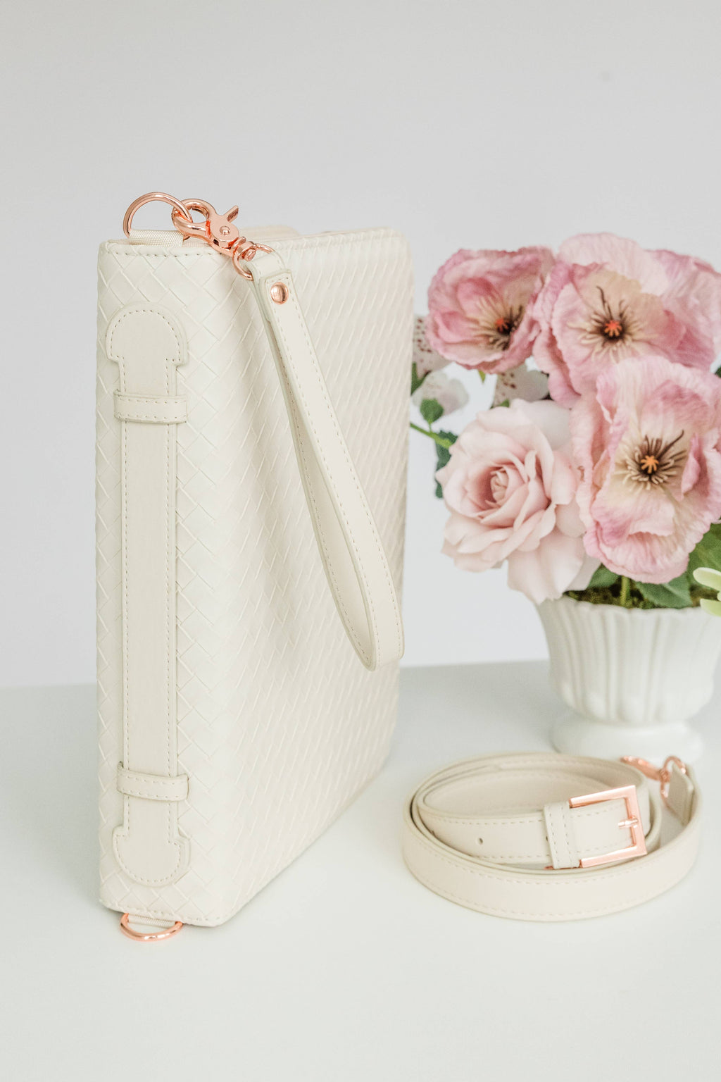 Bible Cover, Weave Bible Case, Crossbody PEARL