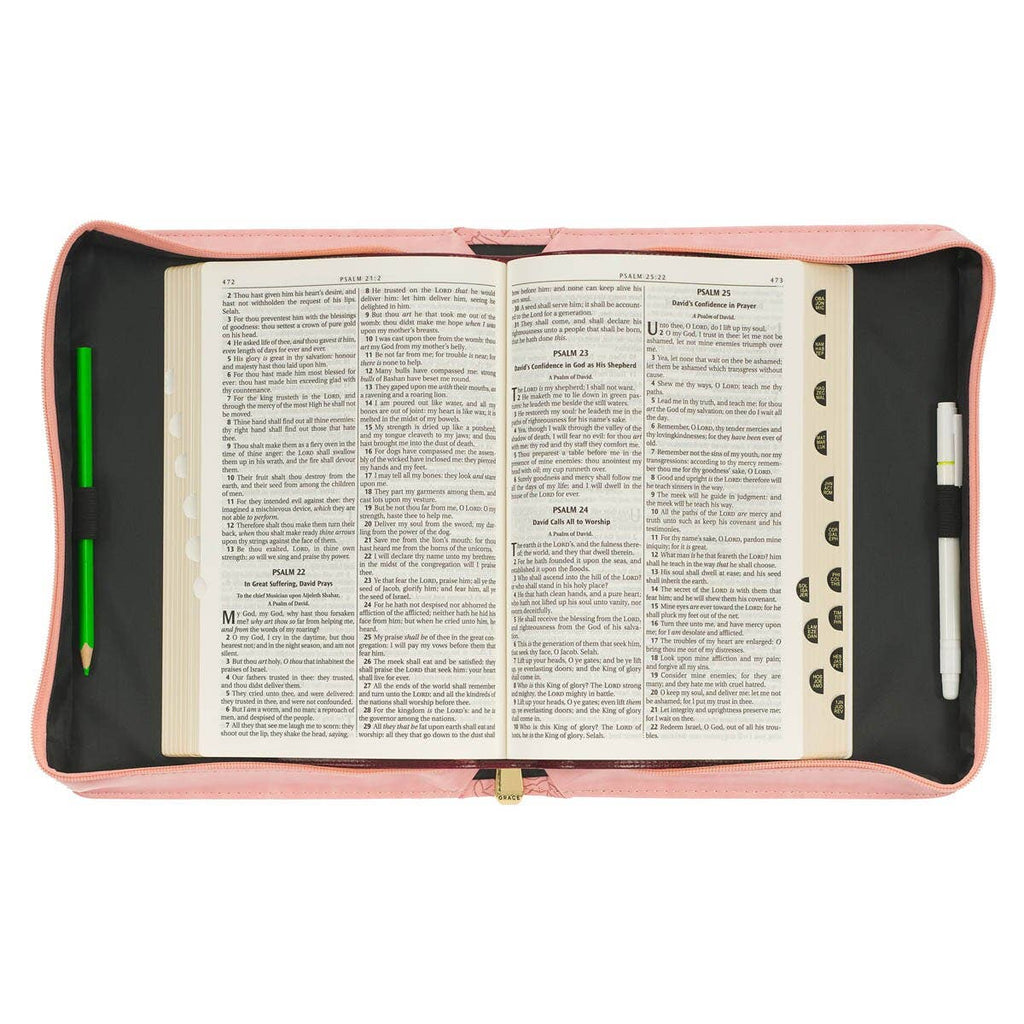 Bible Cover Fashion Pink Floral Strength Dignity Prov 31:25