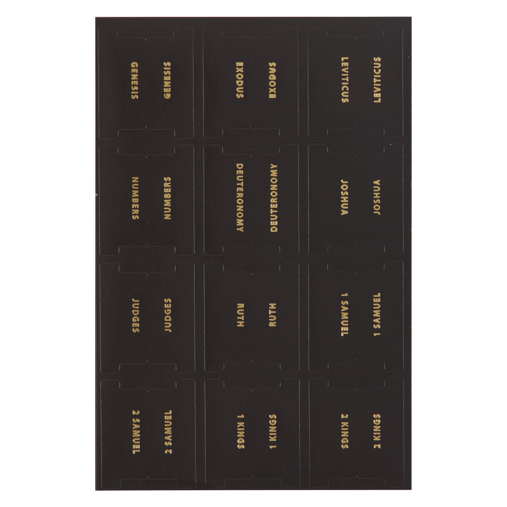 Bible Indexing Tabs Black w/Gold Foil