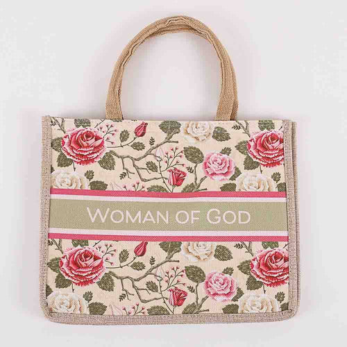 Canvas Woman Of God Floral Tote