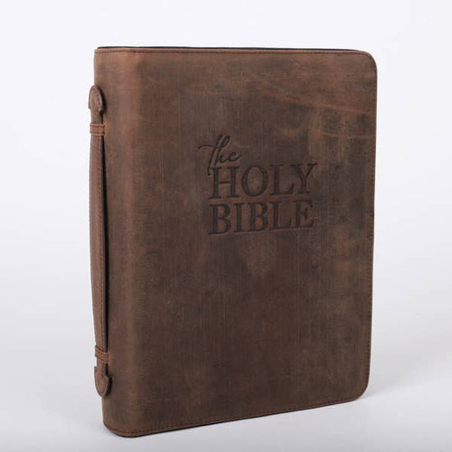 Bible Cover - Buffalo Leather - Holy Bible - L