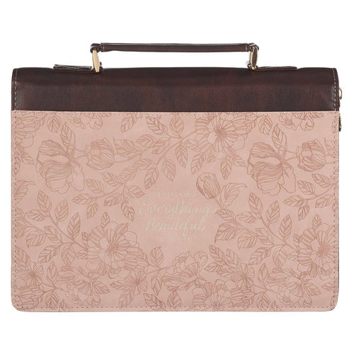 Bible Cover Fashion Pink/Brown Everything Beautiful Ecc 3:11